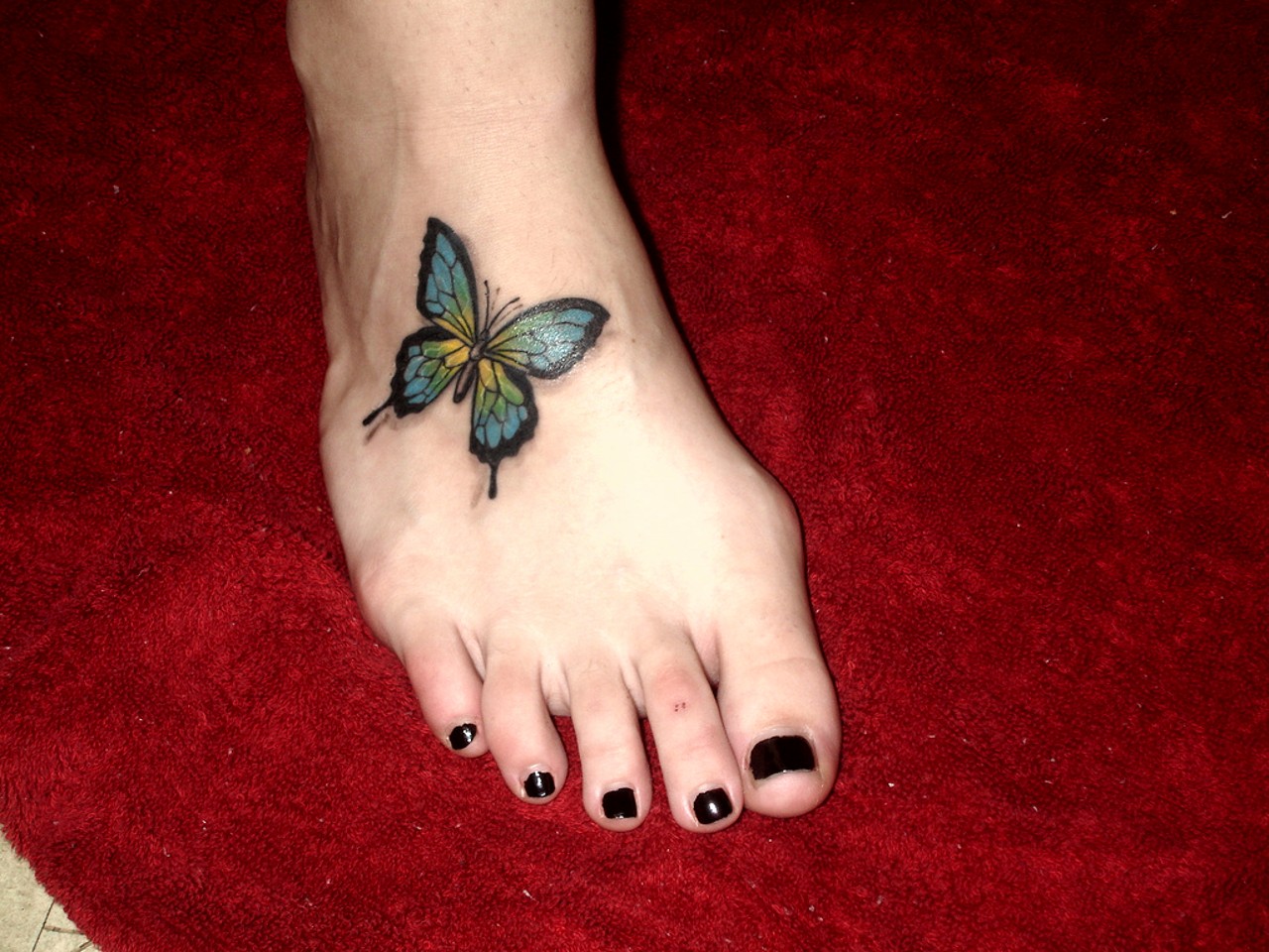 Butterfly Tattoo on Foot - wide 9