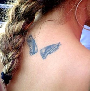angel wings tattoo on back, back small wings tattoos, small wings tattoo designs, small wings tattoos on back