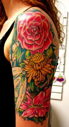 sleeve tattoo designs for girls, flower tattoo designs, butterfly flower tattoo designs, sleeve tattoos for girls