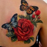 Butterfly and Flower Tattoo Designs, tattoo designs, tattooing, tattoos, designs, piercing, ink, pictures, images, Butterfly and Flower