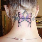 Butterfly tattoos on neck Designs, tattoo designs, tattooing, tattoos, designs, piercing, ink, pictures, images, Butterfly on Neck