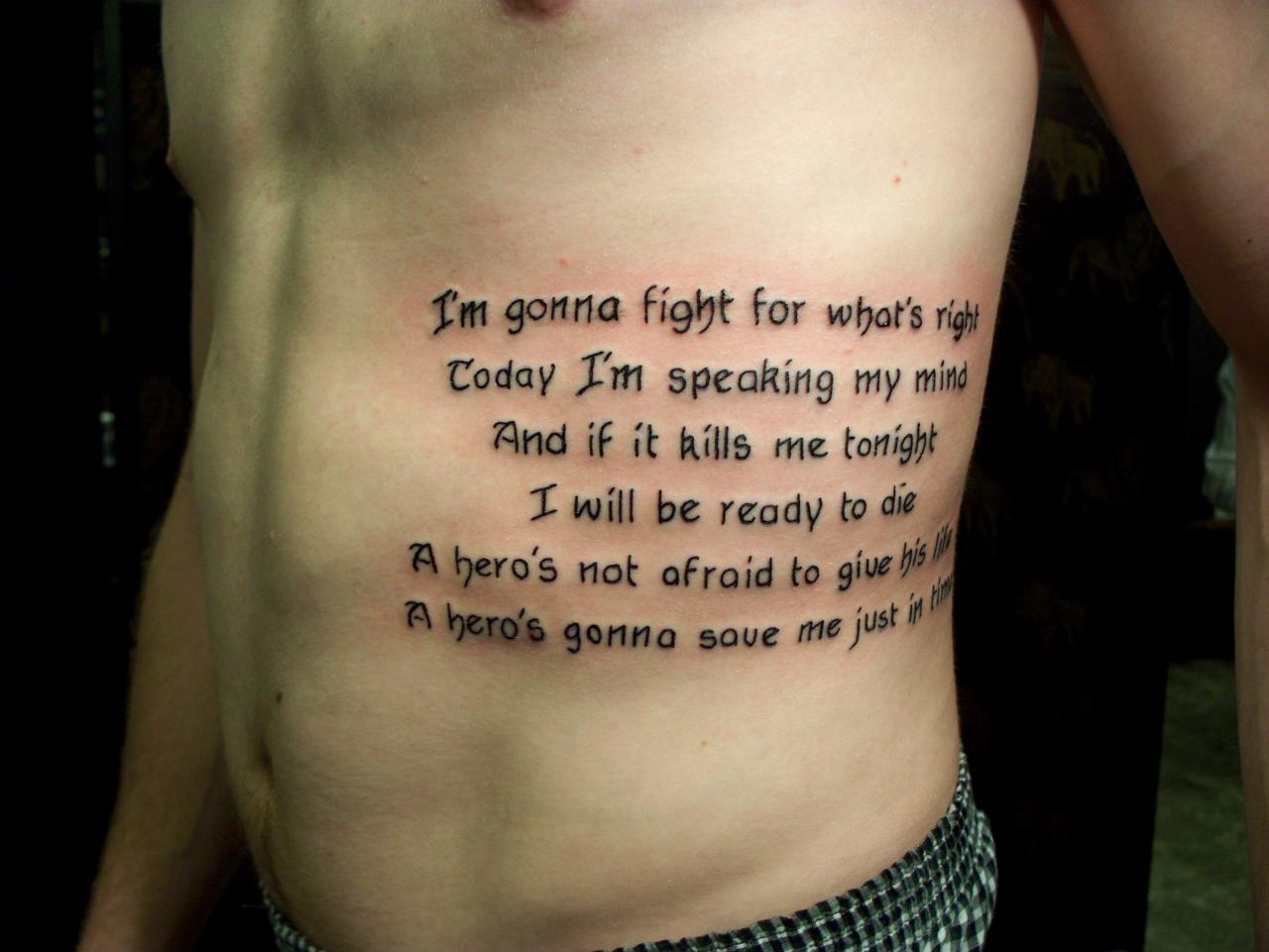 Rib Cage Flower Tattoo with Quote - wide 6