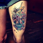 Girl-Leg-Awful-Skull-Tattoo-3