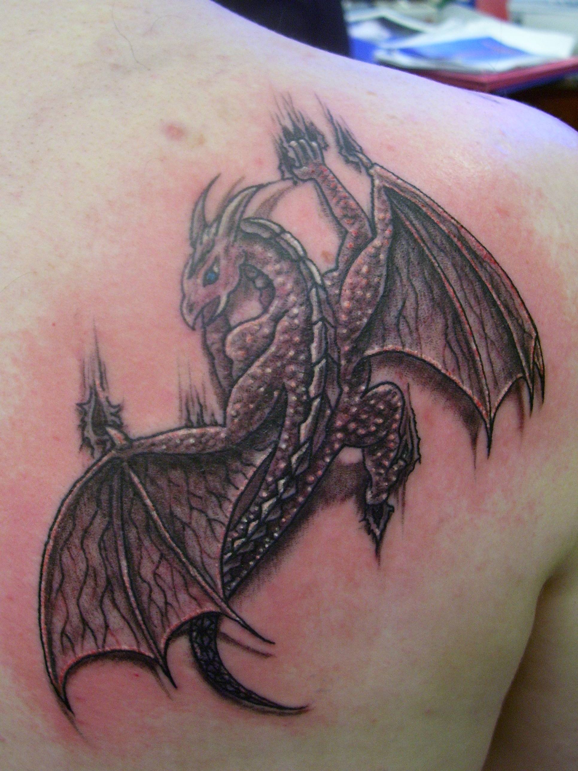 new school tattoo cute dragon