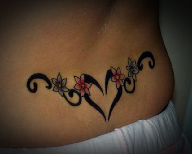 Cool Lower Back Tattoo Design for Women