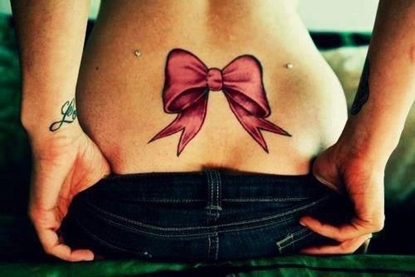 Stunning Lower Back Bow Tattoos for Girls